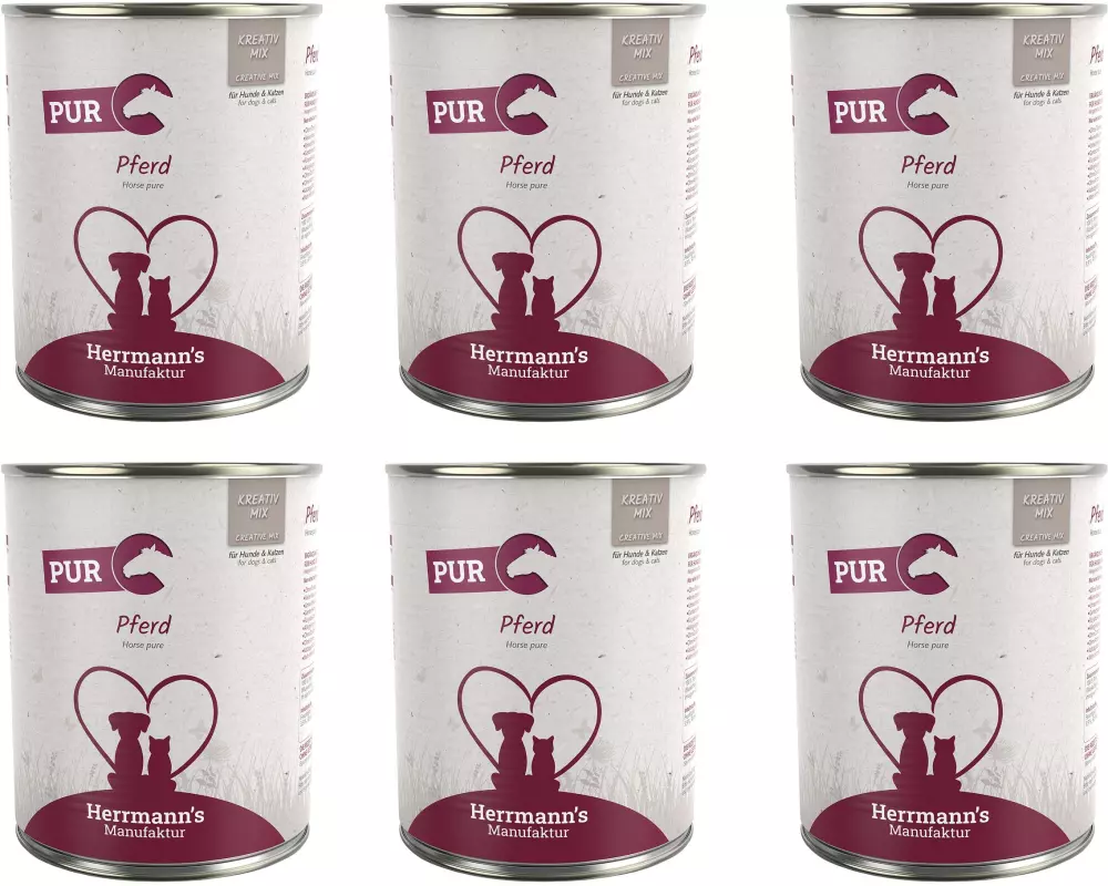 Herrmann's Nassfutter Pferd Reinfleisch 6 x 800 g