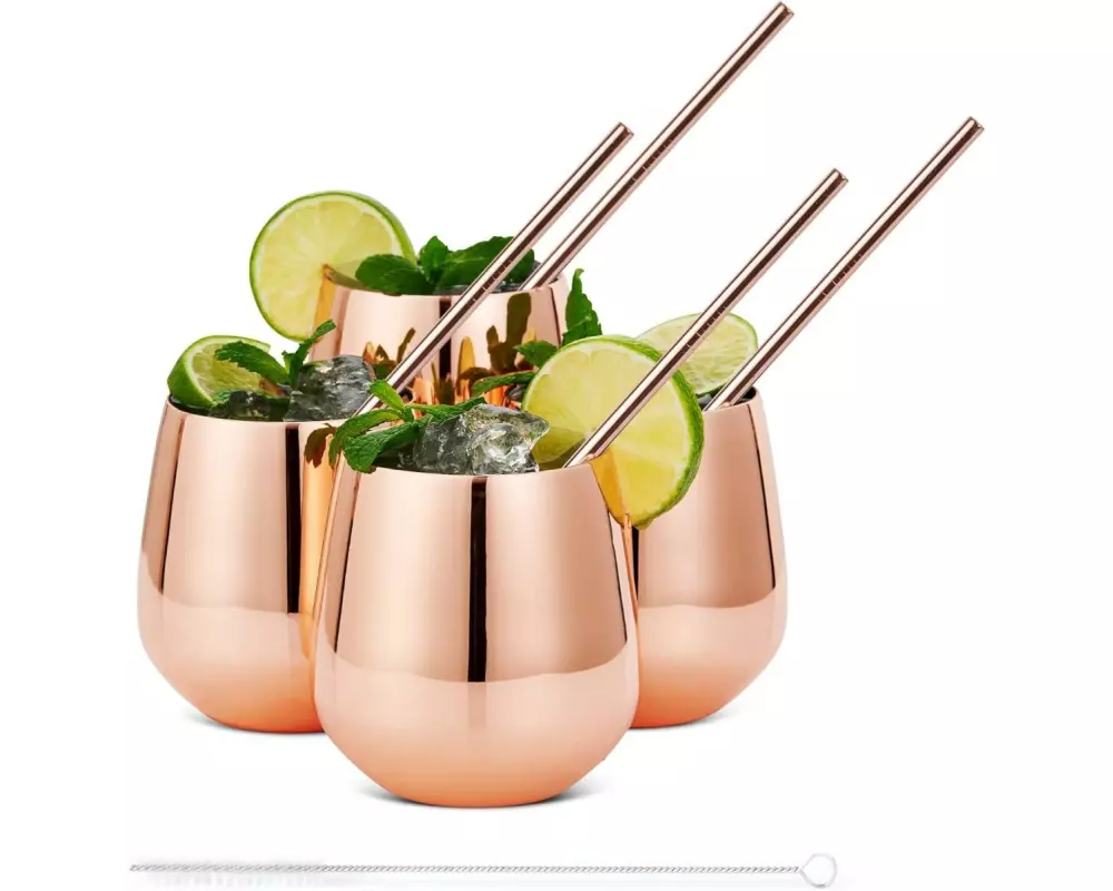 Oak & Steel Cocktailglas 350 ml, 4 Stück, Rosegold