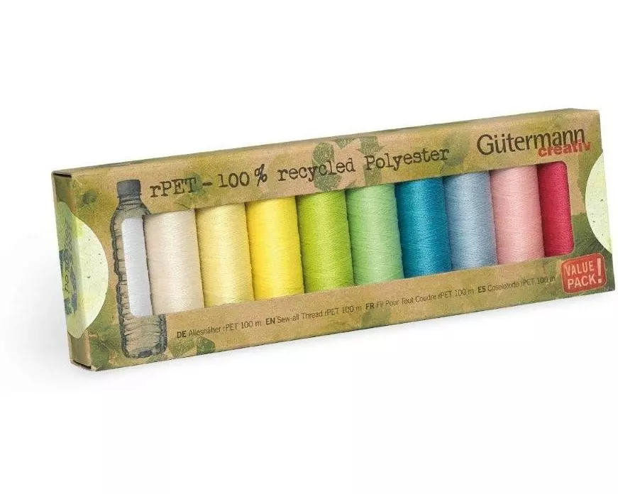 Gütermann Nähgarn-Set Allesnäher rPET 10 Stück, Mehrfarbig