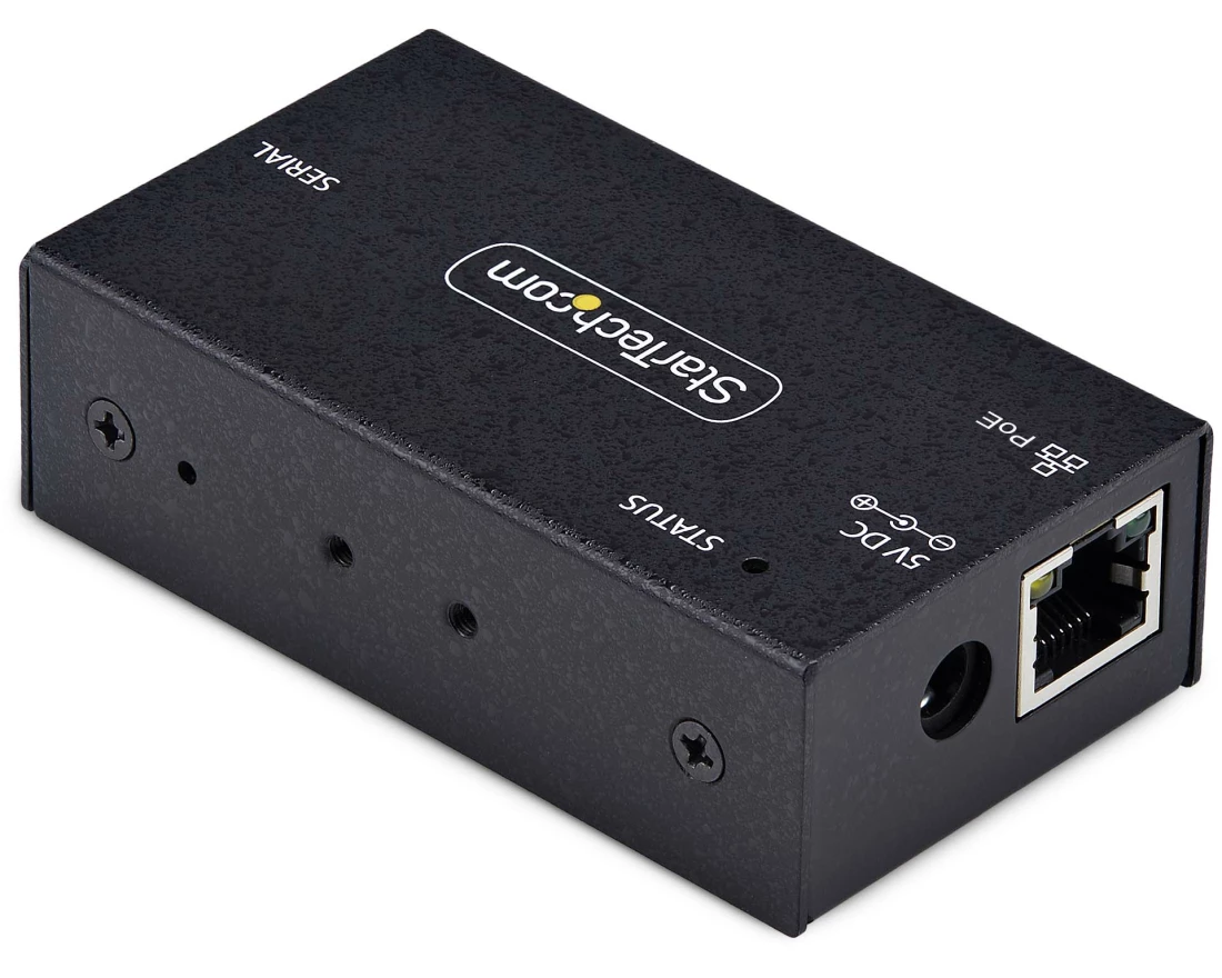 StarTech.com I13P-SERIAL-ETHERNET serial converter/repeater/isolator RS-232 RJ-45 Schwarz