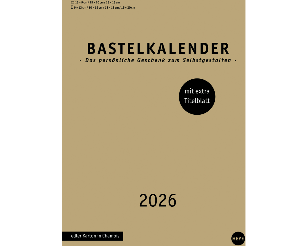 HEYE Bastelkalender 2026 22993+26 gold 21x29.7cm