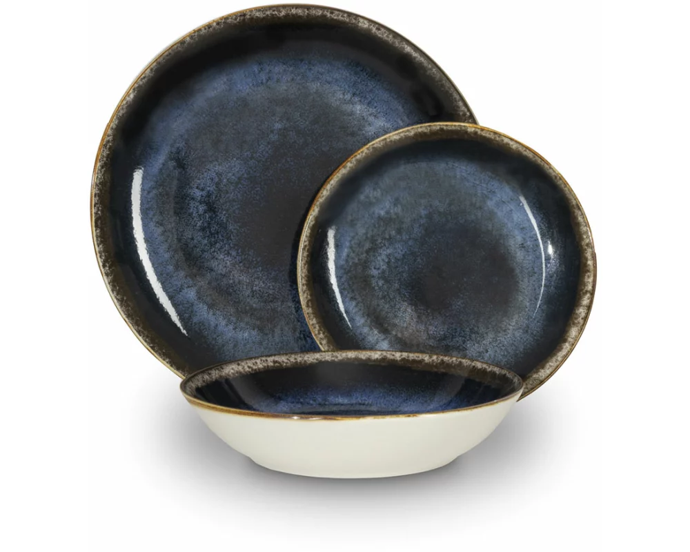 Berlinger Haus 18-teiliges Tellerset rund Deep Sea Collection