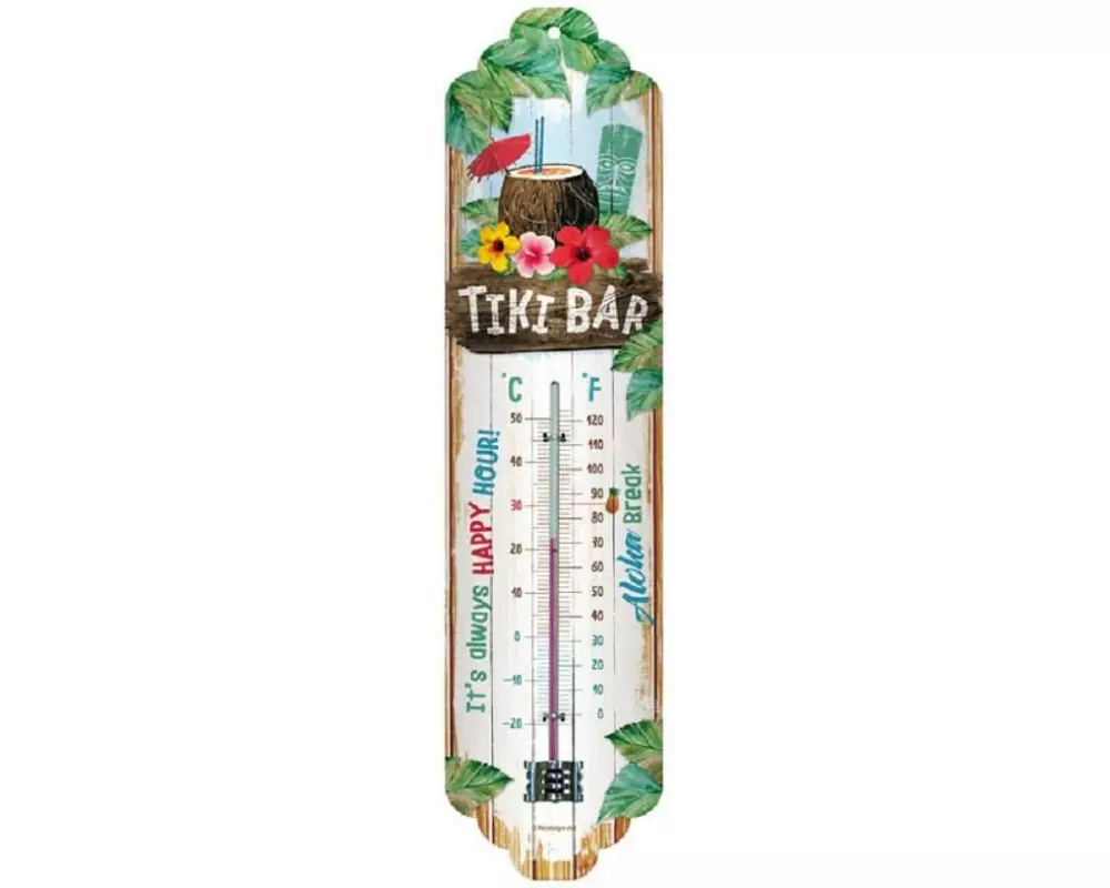 Nostalgic Art Thermometer Tiki Bar 6.5 x 28 cm