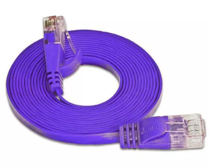 SLIM Slimpatchkabel RJ-45 - RJ-45, Cat 6, UTP, 0.5 m, Violett