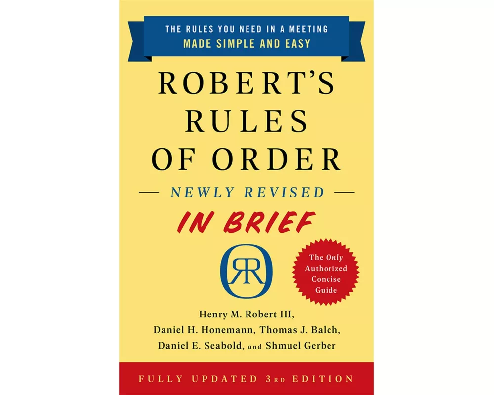 Robert's Rules of Order Newly Revised In Brief, 3rd edition