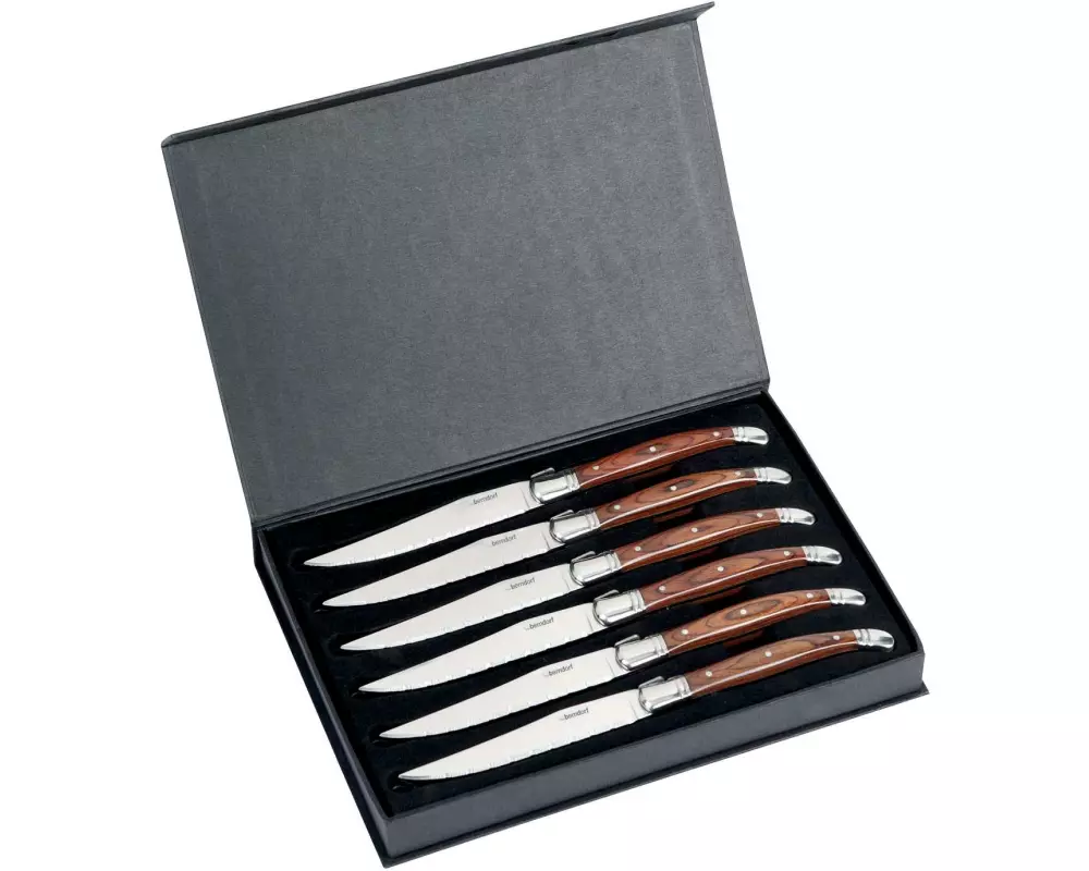 Berndorf Steakmesser-Set Pakka 6 Stück, Braun