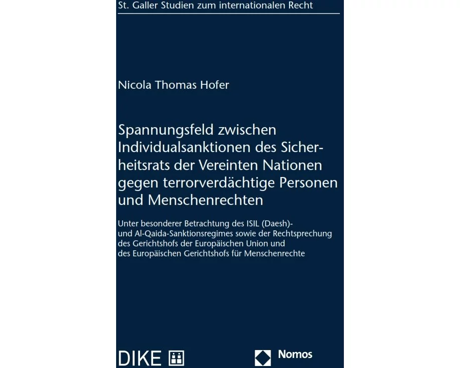 Spannungsfeld zwischen Individualsanktionen des Sicherheitsrats der Vereinten Nationen gegen terrorverdächtige Personen und Menschenrechten