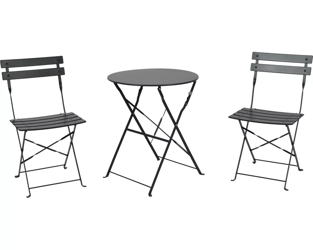 Schou Bistro-Set Sam 71 x 42 x 80cm – Schwarz