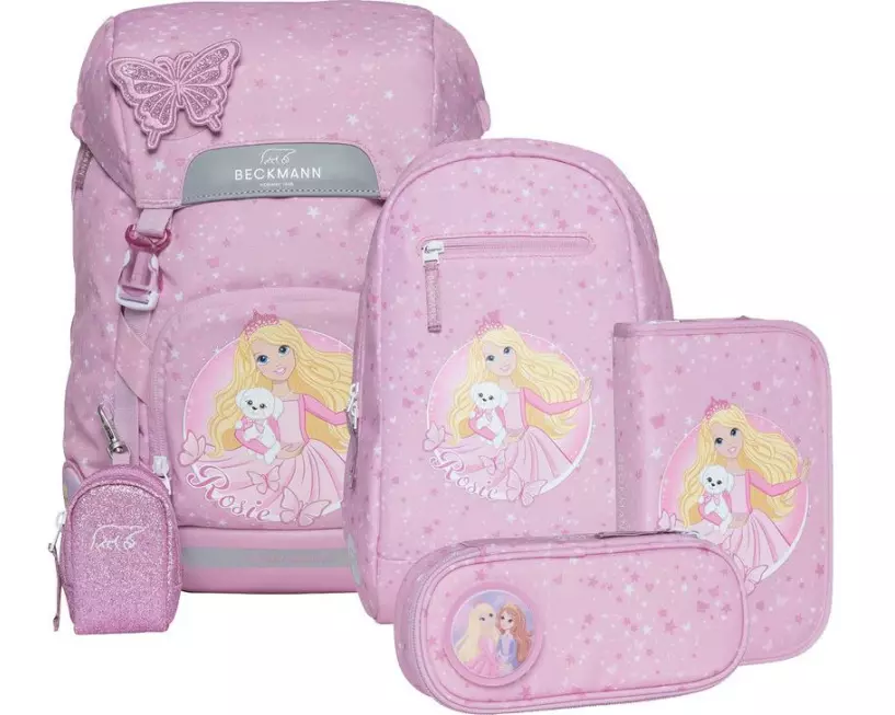 Beckmann Schulrucksack-Set Classic Rosie, 6-teilig