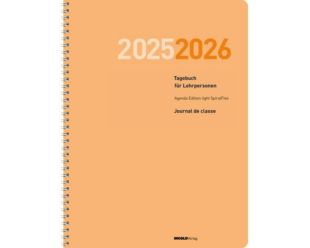 ingold-biwa Tagesagenda Edition light Spiral 2025/2026, Hellorange