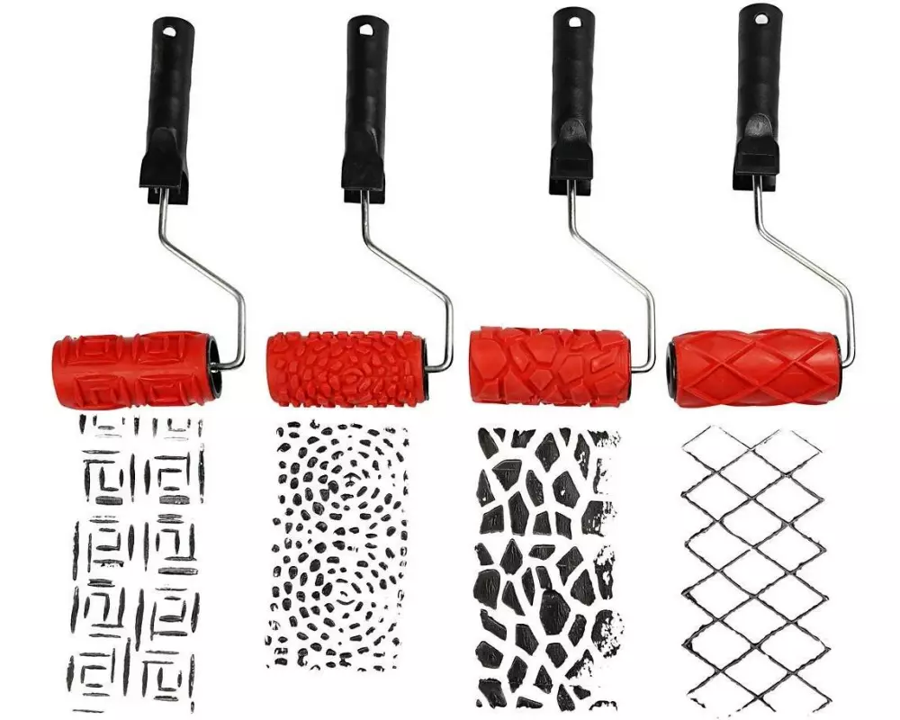 Creativ Company Farbroller mit Muster 4 Stück