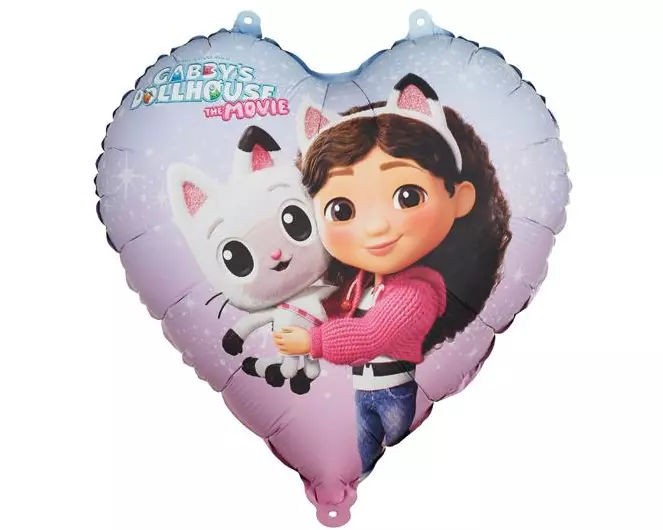 Partydeco Folienballon Gabbys Dollhouse Herz Mehrfarbig