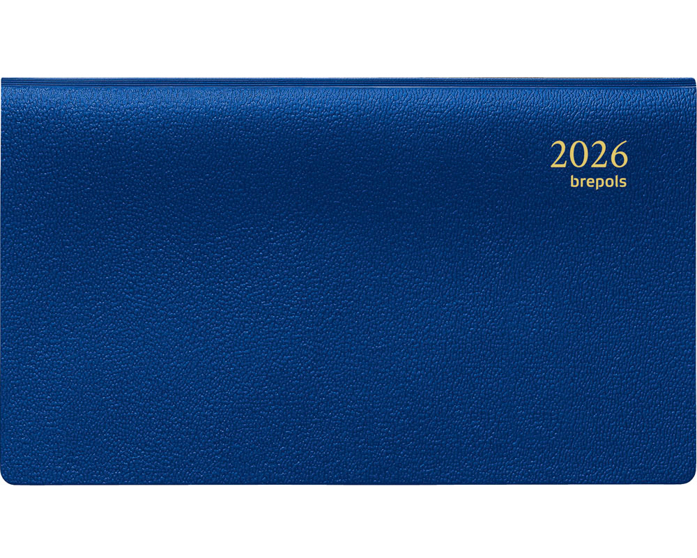 BREPOLS Agenda Omniplan Genova 2026 0.738.2051 1W/2S blau 9x16cm