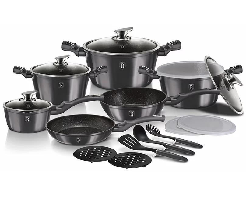 Berlinger Haus 18-teiliges Kochgeschirr-Set Metallic Line Carbon Pro Edition