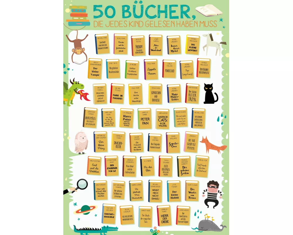 50 Bücher, die jedes Kind gelesen haben muss