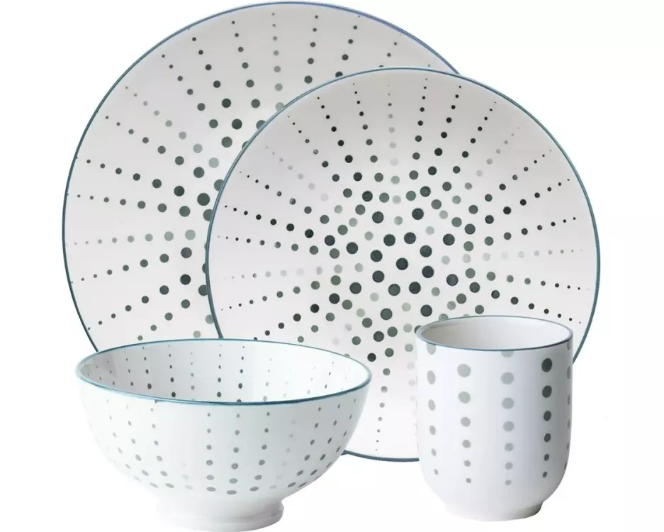 Lunasol Speise-Service Elements Asia Earth 24-tlg. Grau/Weiss