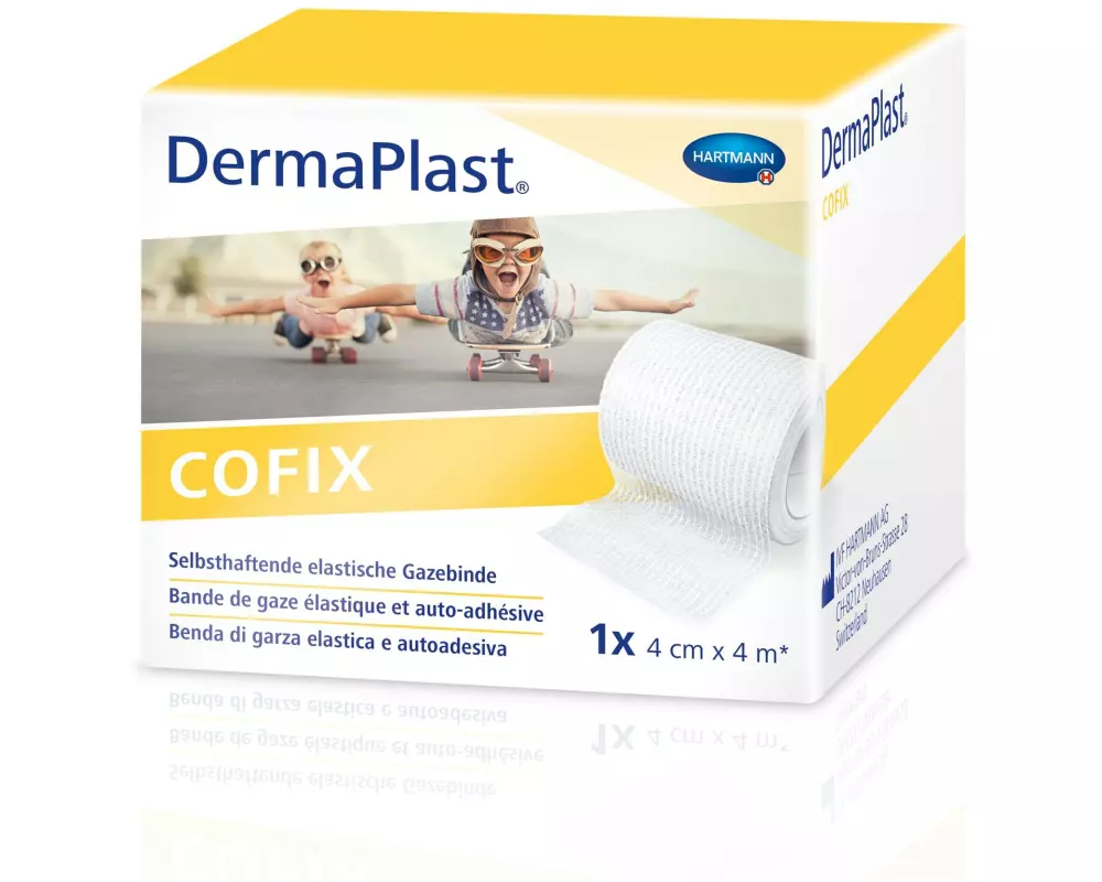 DermaPlast Gazebinde Cofix weiss 4 cm x 4 m