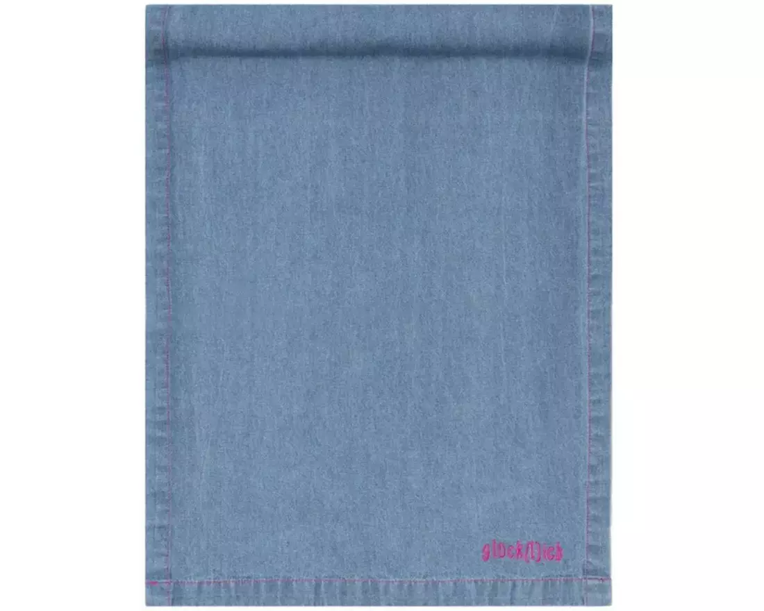 pad Tischdecke Denim Glücklich 45 cm x 150 cm, Blau/Pink