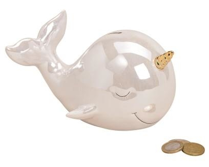 ROOST Sparkasse Wal 12x11x18cm 10056215 weiss, Perleffekt