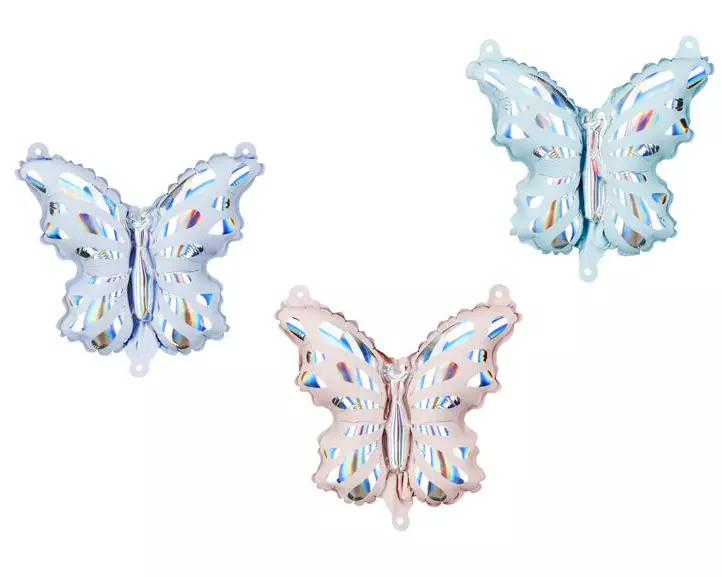 Partydeco Folienballon Schmetterlinge, 3 Stück