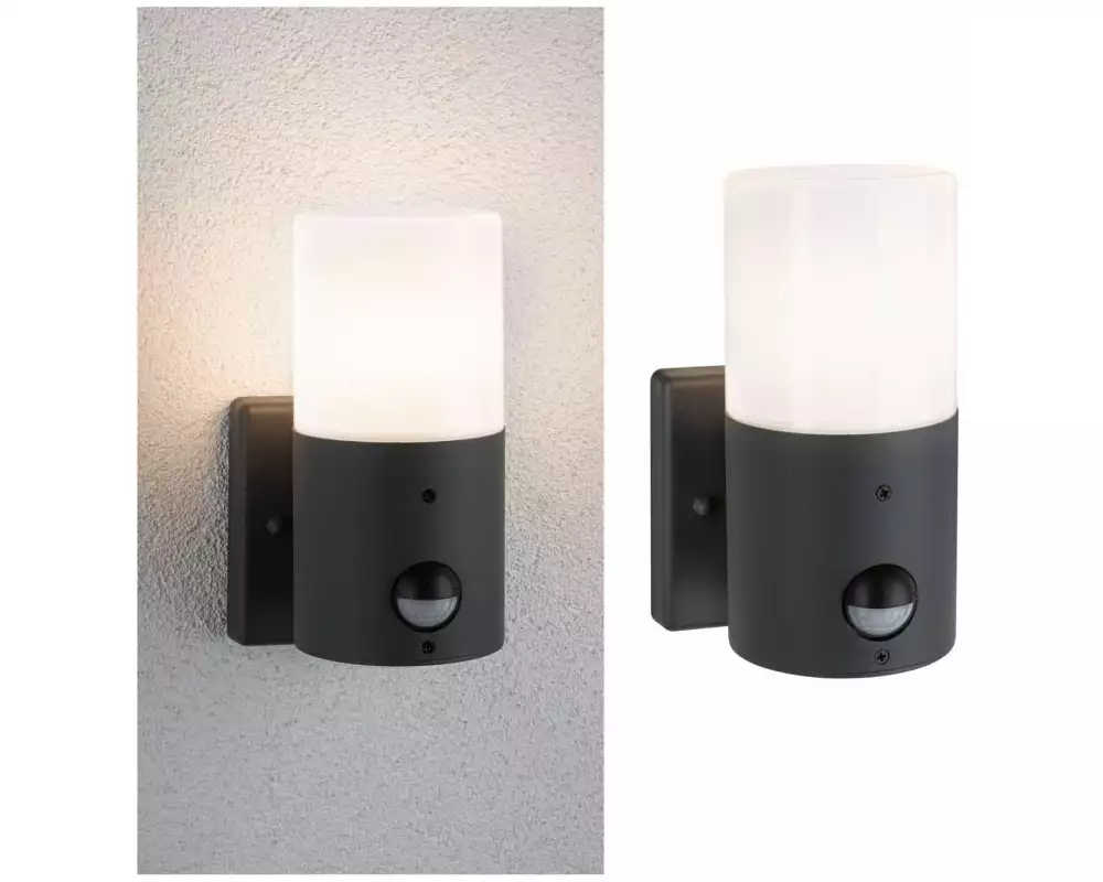 Paulmann Wandleuchte Tubs Bewegungsmelder max. 15W 230 V Grau matt