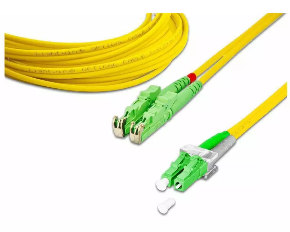 Lightwin LWL-Patchkabel SM E2000/APC – LC/APC, OS2, Duplex, 1 m