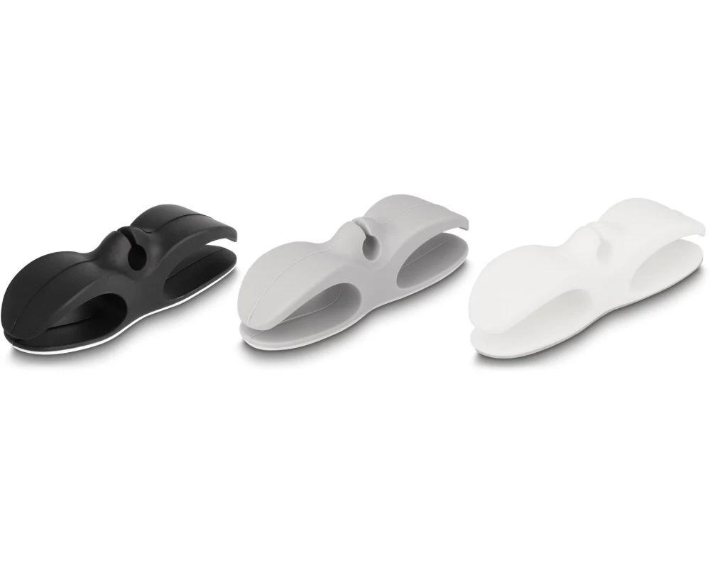 Delock Kabelhalter mit 3 Durchführungen, selbstklebend 3 Stück