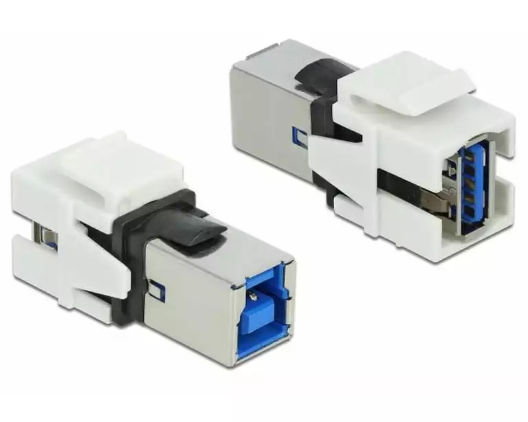 Delock Keystone-Modul USB 3.0, A – B, (f-f) Weiss