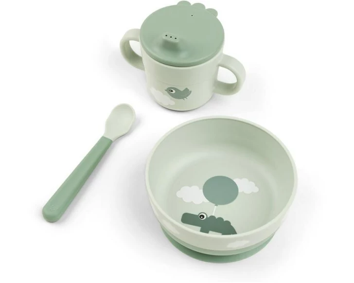 done by deer Kindergeschirrset Foodie first meal Happy Clouds Grün