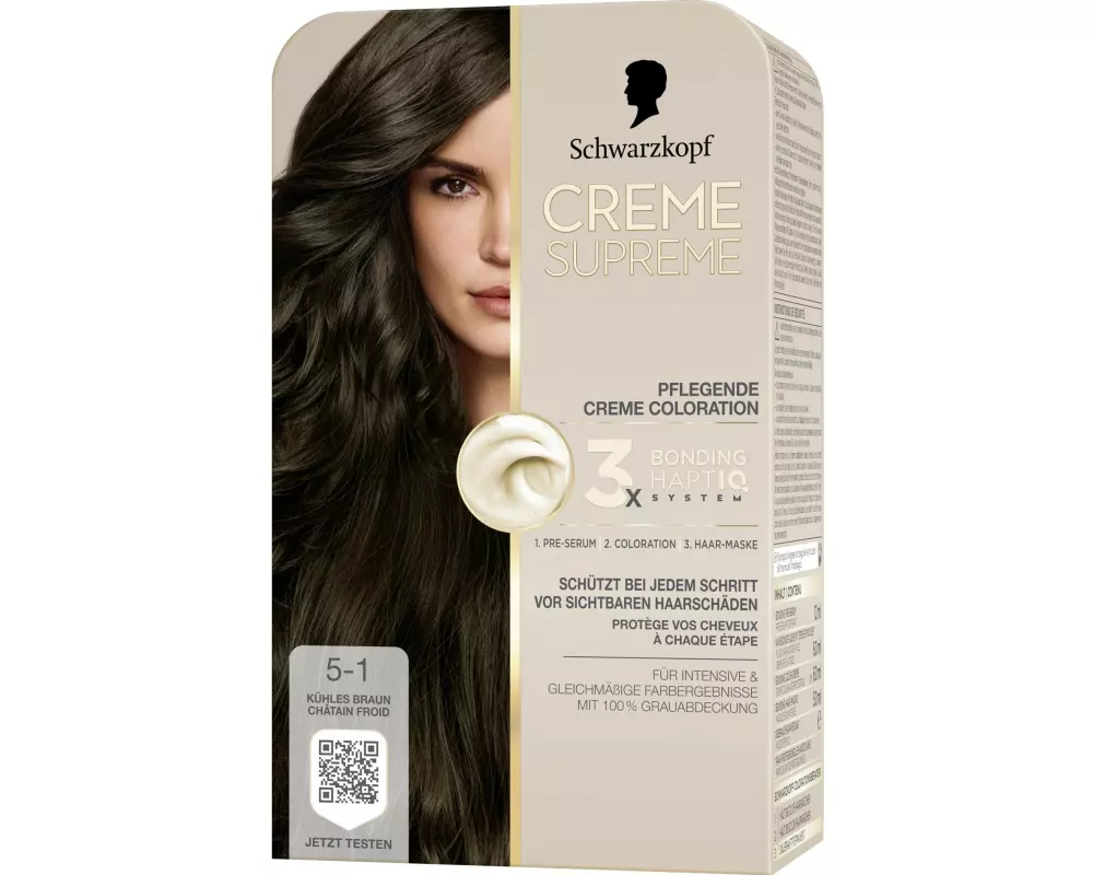 Schwarzkopf Creme Supreme Haarcoloration Creme Supreme 5-1 Kühles Braun