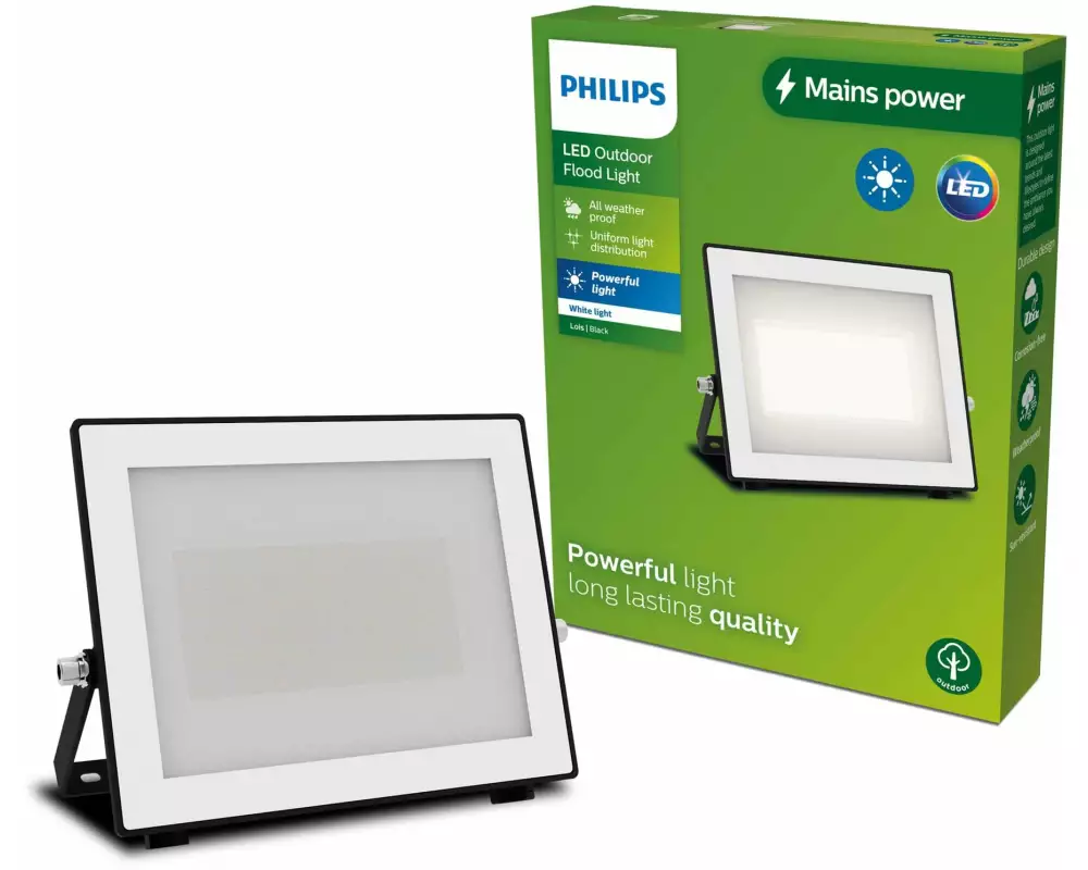 Philips Lois Flutlicht 50W 3000K IP65 schwarz 50 W