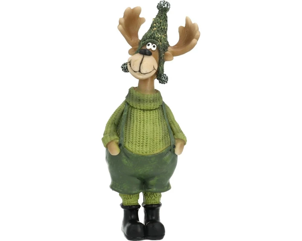 G. Wurm Weihnachtsfigur Elch 6 x 16 x 5 cm, Grün