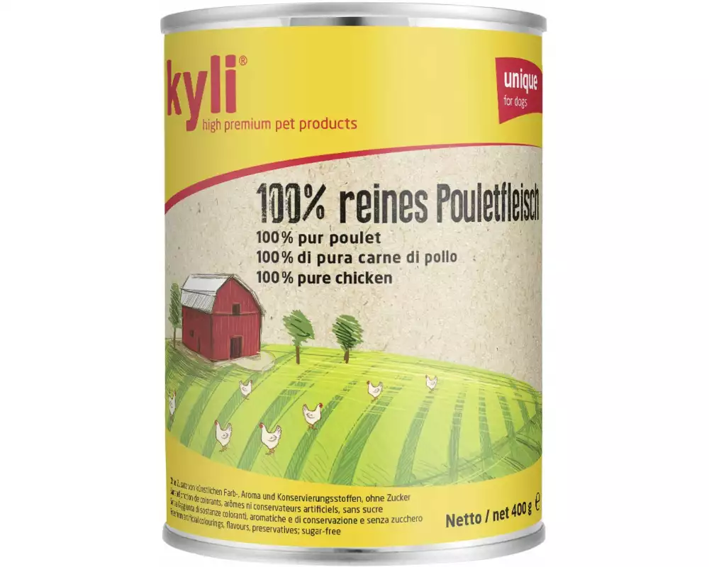 kyli Nassfutter 100% Pouletfleisch, 6 x 400 g