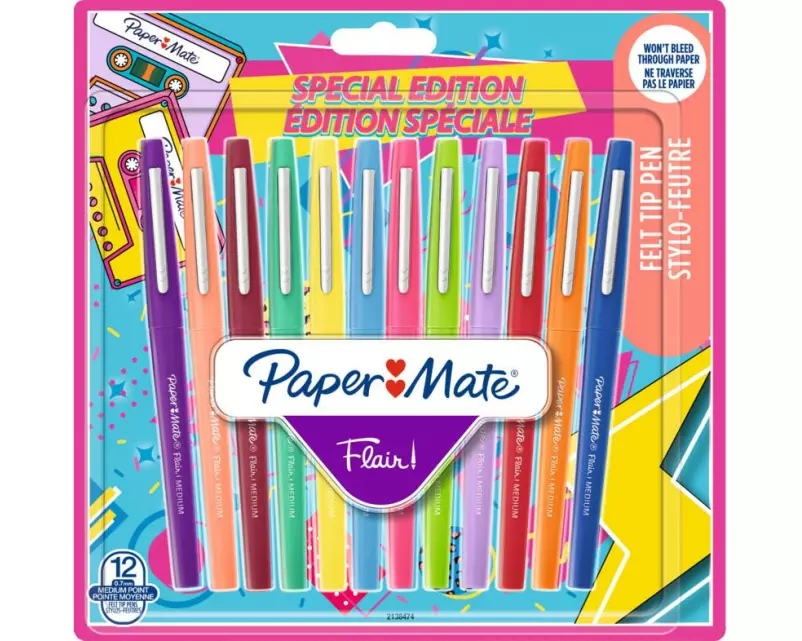 Paper Mate Fineliner Flair Medium Retro 0.7 mm, 12 Stück