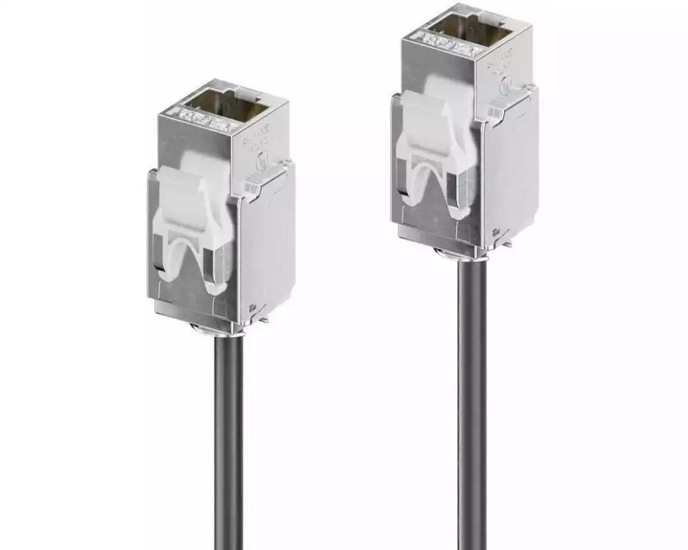 PureLink Patchkabel Mediahub2 Cat 6A, S/FTP, 0.5 m, Schwarz