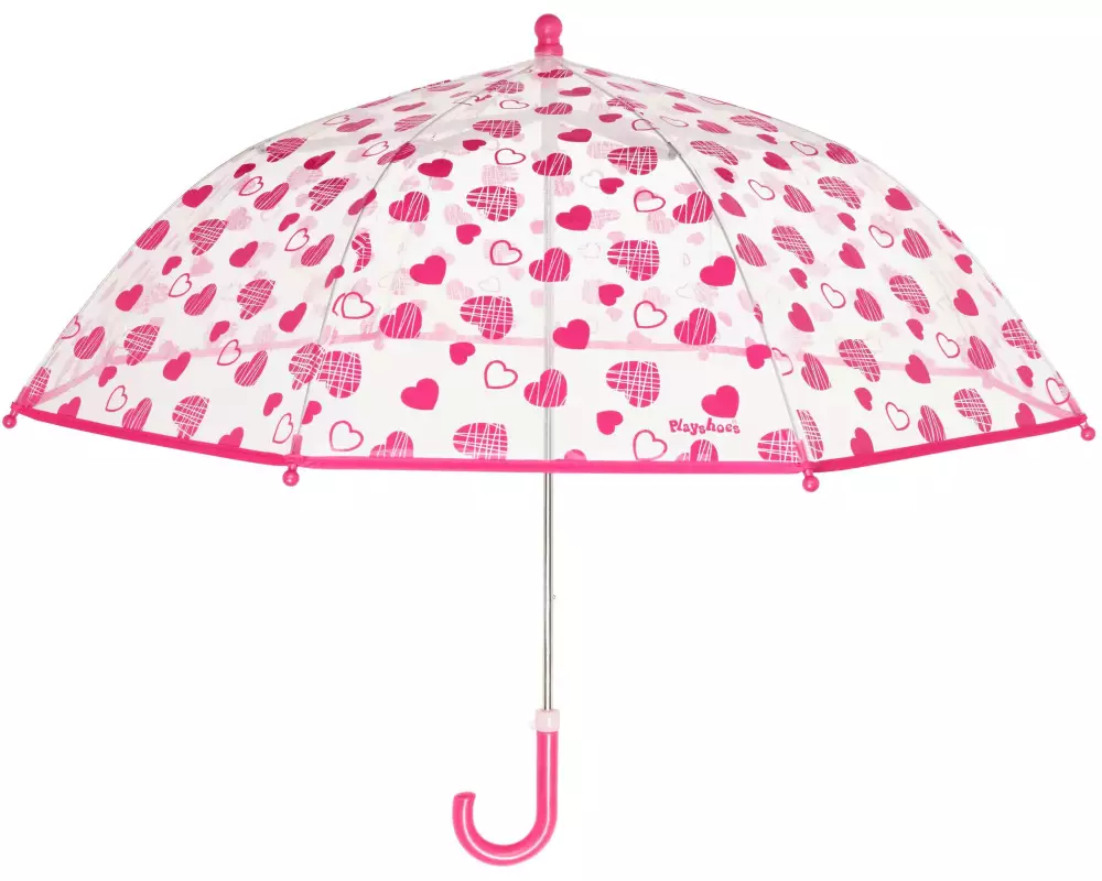 Playshoes Regenschirm Herzchen Transparent