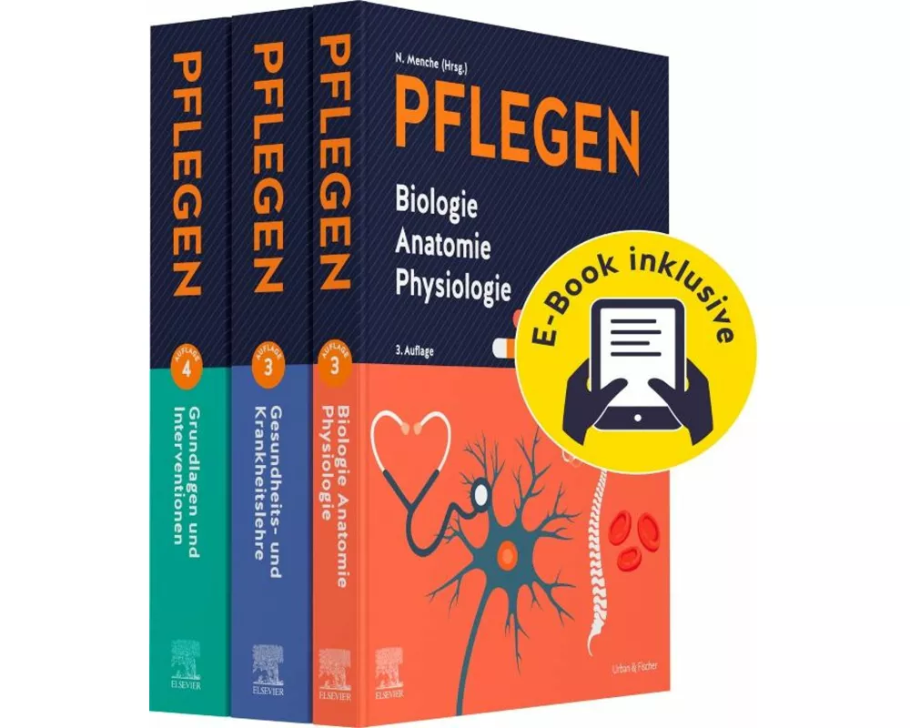 PFLEGEN Lernpaket 3.A. + E-Books: Grundlagen - Anatomie - Krankheitslehre