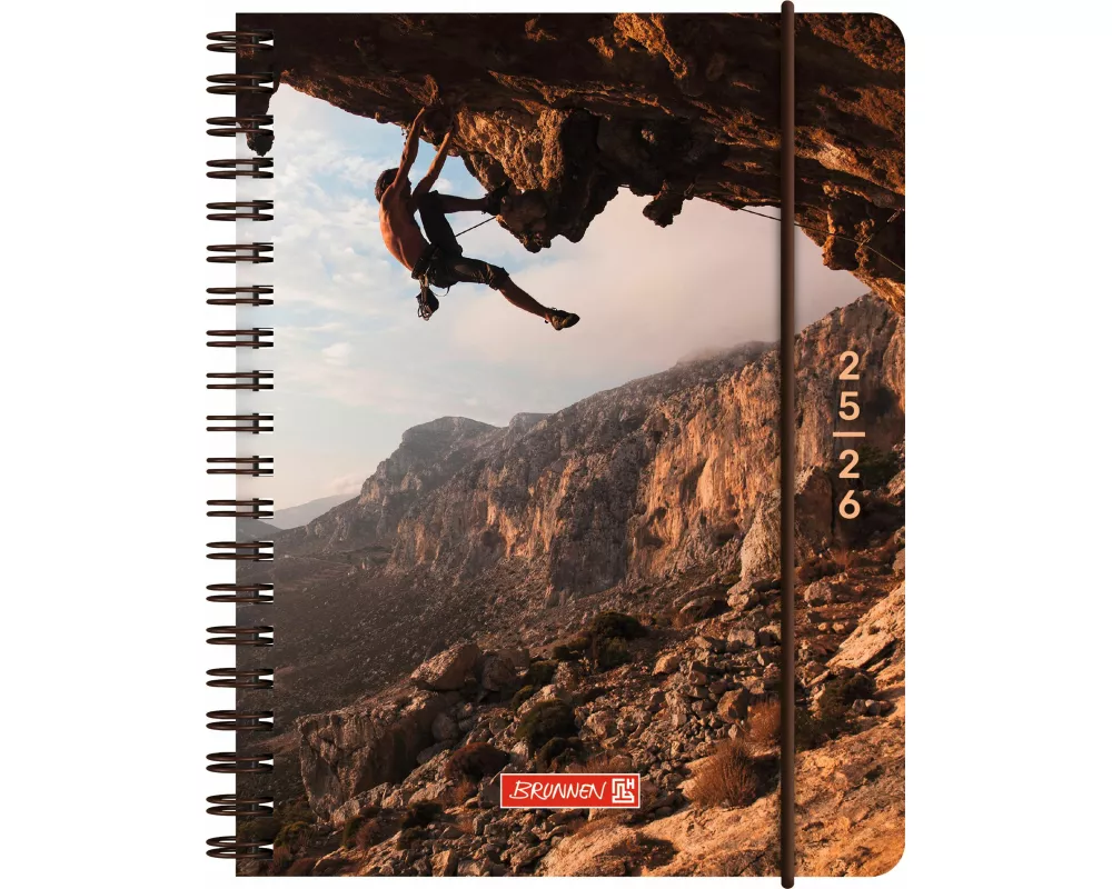 BRUNNEN Schülerkalender (2025/2026) "Cliffhanger", 2 Seiten = 1 Woche, A6, 208 Seiten, PP-Umschlag, mehrfarbig