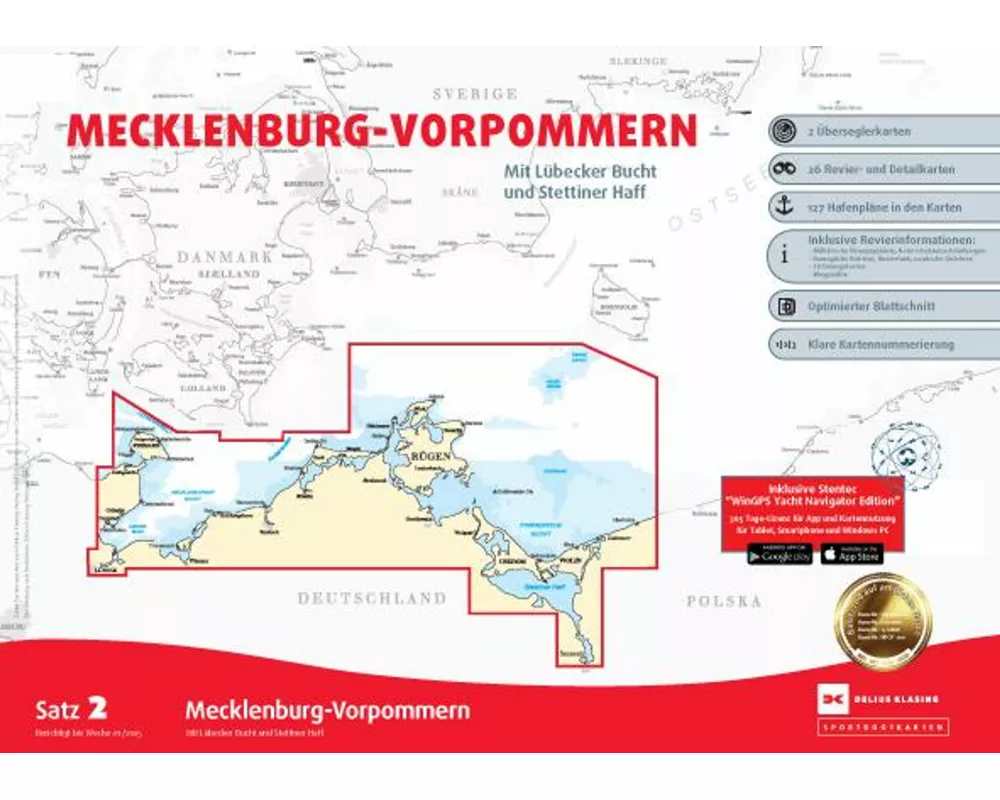 Sportbootkarten Satz 2: Mecklenburg-Vorpommern (Ausgabe 2025)