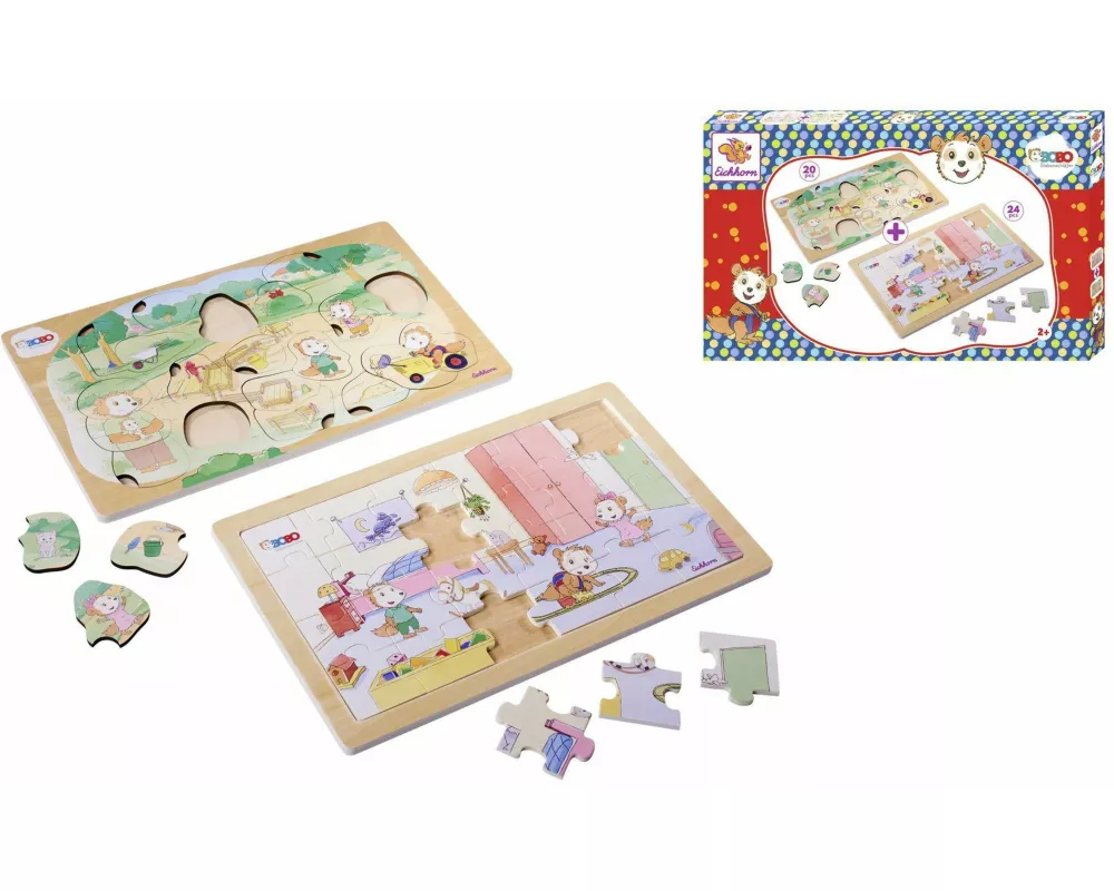 Bobo Siebenschläfer, 2 Puzzles 20 und 24 Teile