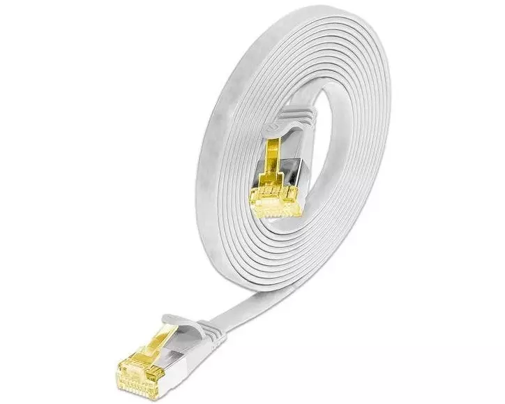 SLIM Slimpatchkabel Cat 6A, U/FTP, 1 m, Weiss