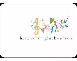 Postkarte / Herzlichen Glückwunsch (Noten) / Quer