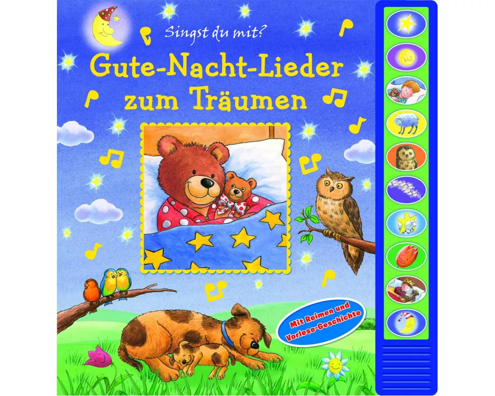 Gute-Nacht-Lieder zum Träumen - Pappbilderbuch zum Vorlesen - Liederbuch mit 10 Melodien