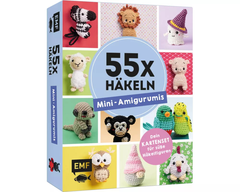 55 x häkeln – Mini-Amigurumis: Dein Kartenset von Wellensittich bis Wichtel