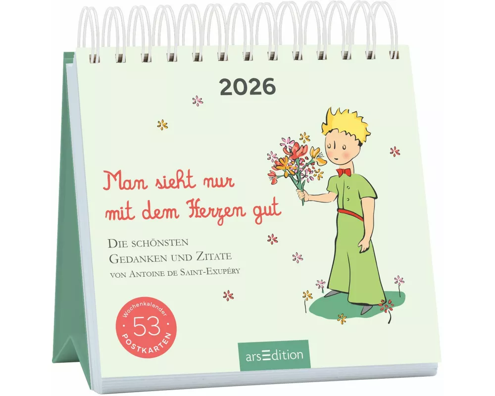 Postkartenkalender Man sieht nur mit dem Herzen gut 2026