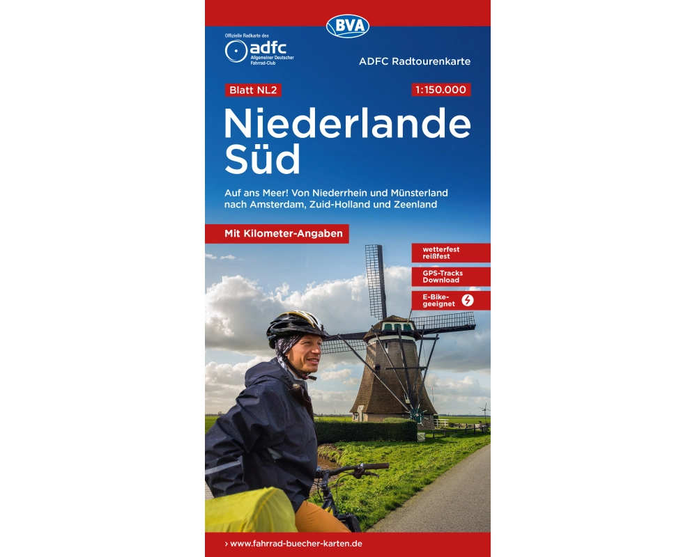 BVA ADFC Radtourenkarte Niederlande Süd, mit Knotenpunkten 1:150.000