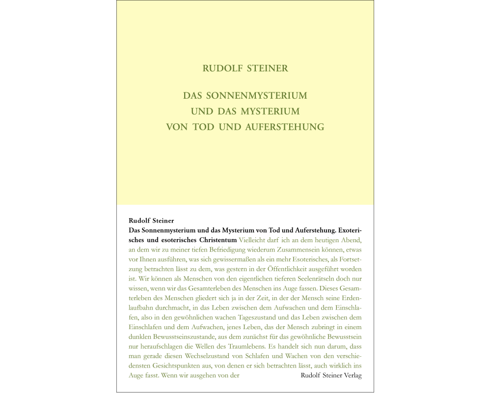 Das Sonnenmysterium und das Mysterium von Tod und Auferstehung
