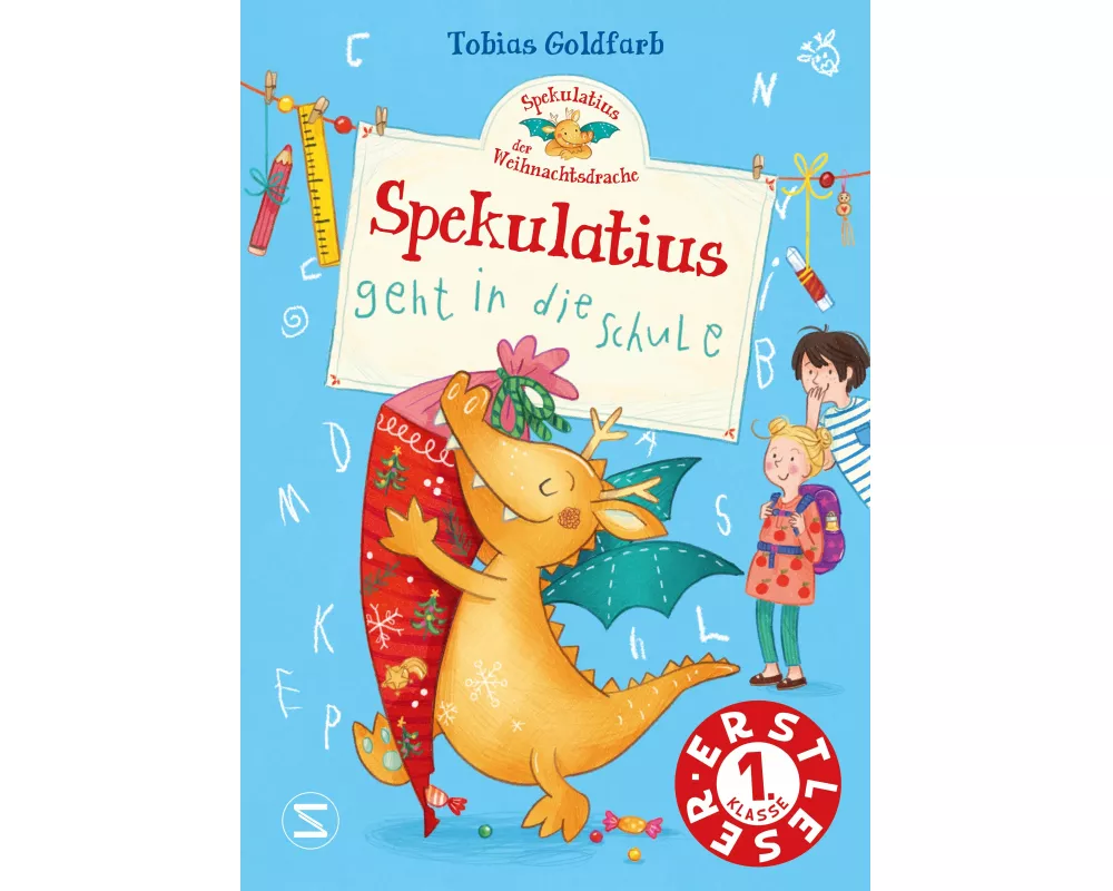 Spekulatius, der Weihnachtsdrache. Spekulatius geht in die Schule