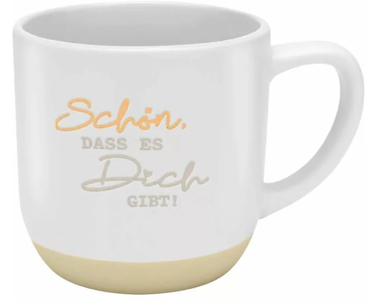 GRUSS & CO Tasse rund graviert, Motiv "Schön, dass es dich gibt"