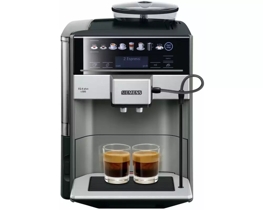 Siemens Kaffeevollautomat EQ.6 plus s500 Schwarz, Silber